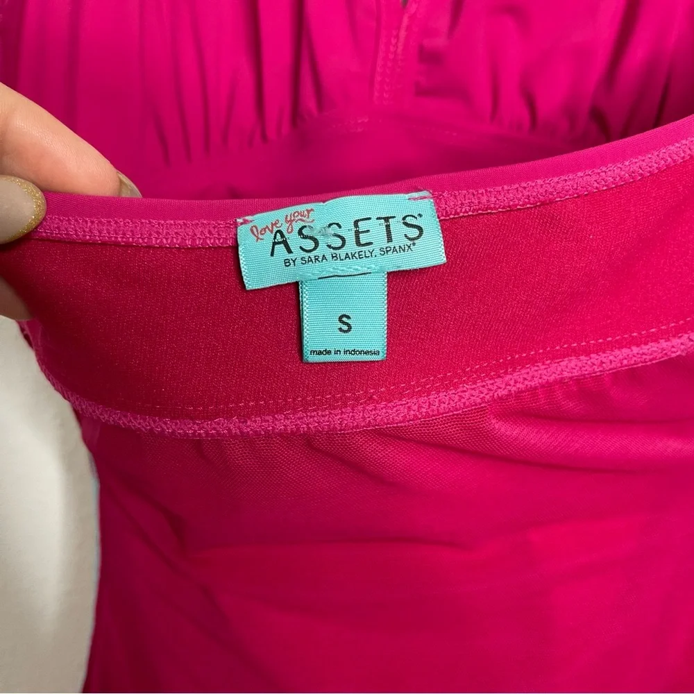 SPANX Love Your Assets Ruffle Halter Swim Dress in Sunset Pink Size S NWT Barbie - Picture 14 of 16